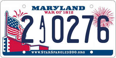 MD license plate 2AJ0276