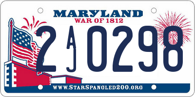 MD license plate 2AJ0298