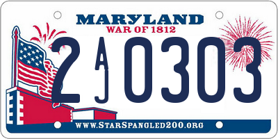 MD license plate 2AJ0303