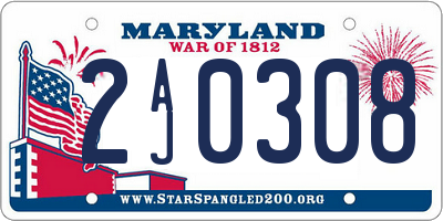 MD license plate 2AJ0308
