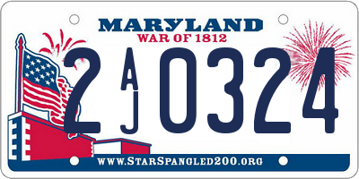 MD license plate 2AJ0324