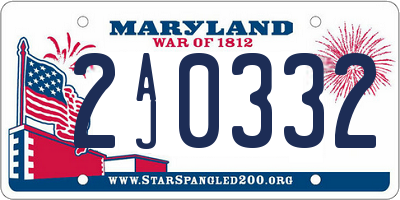 MD license plate 2AJ0332