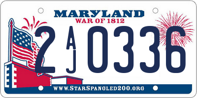 MD license plate 2AJ0336