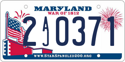 MD license plate 2AJ0371