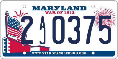 MD license plate 2AJ0375