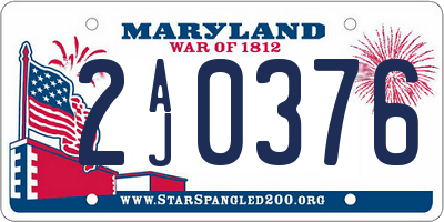 MD license plate 2AJ0376