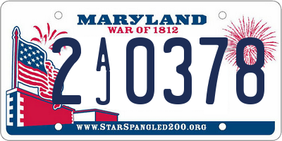 MD license plate 2AJ0378