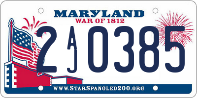 MD license plate 2AJ0385