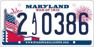 MD license plate 2AJ0386