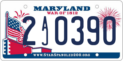 MD license plate 2AJ0390