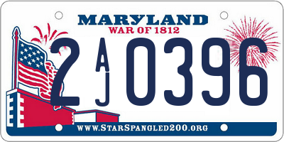 MD license plate 2AJ0396