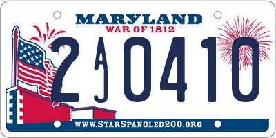 MD license plate 2AJ0410