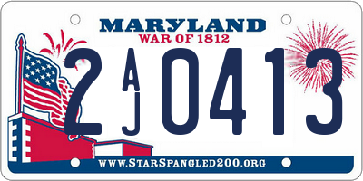 MD license plate 2AJ0413