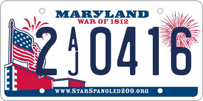 MD license plate 2AJ0416