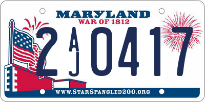 MD license plate 2AJ0417