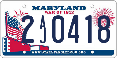 MD license plate 2AJ0418