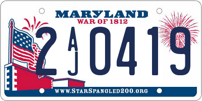 MD license plate 2AJ0419