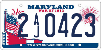 MD license plate 2AJ0423