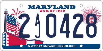 MD license plate 2AJ0428