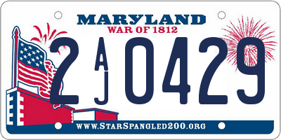 MD license plate 2AJ0429