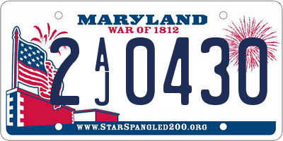 MD license plate 2AJ0430