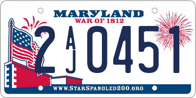 MD license plate 2AJ0451