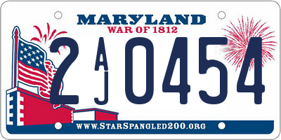 MD license plate 2AJ0454