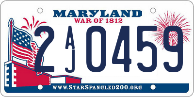 MD license plate 2AJ0459