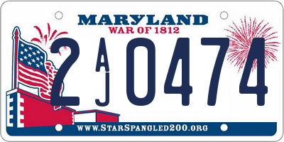 MD license plate 2AJ0474