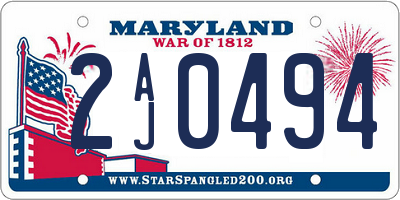 MD license plate 2AJ0494