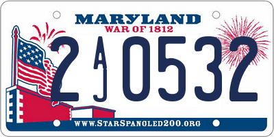 MD license plate 2AJ0532