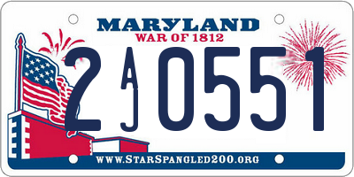 MD license plate 2AJ0551