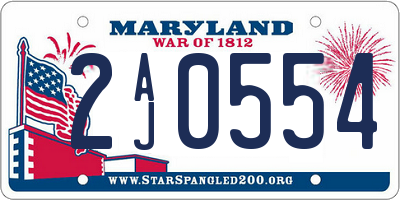 MD license plate 2AJ0554