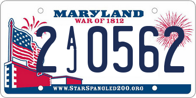 MD license plate 2AJ0562