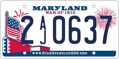MD license plate 2AJ0637