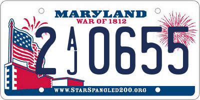 MD license plate 2AJ0655