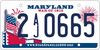 MD license plate 2AJ0665