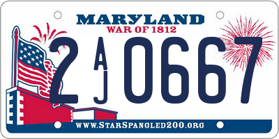 MD license plate 2AJ0667
