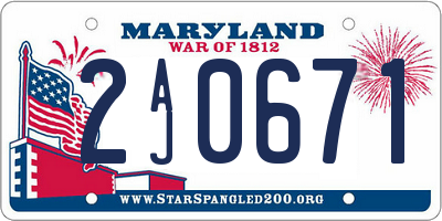 MD license plate 2AJ0671