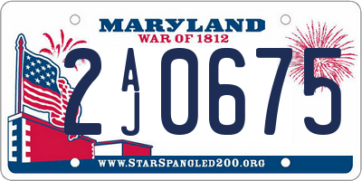 MD license plate 2AJ0675
