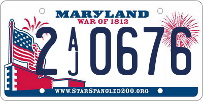 MD license plate 2AJ0676