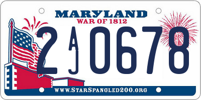 MD license plate 2AJ0678