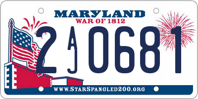 MD license plate 2AJ0681
