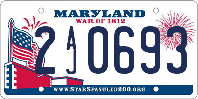MD license plate 2AJ0693