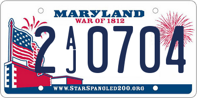 MD license plate 2AJ0704
