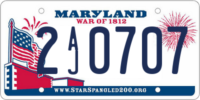 MD license plate 2AJ0707