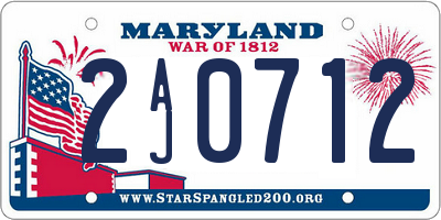 MD license plate 2AJ0712