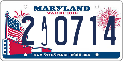 MD license plate 2AJ0714