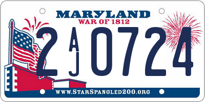 MD license plate 2AJ0724