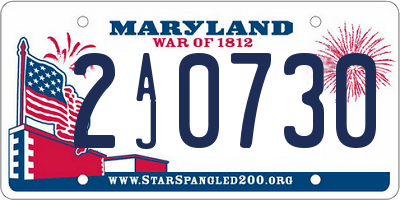 MD license plate 2AJ0730